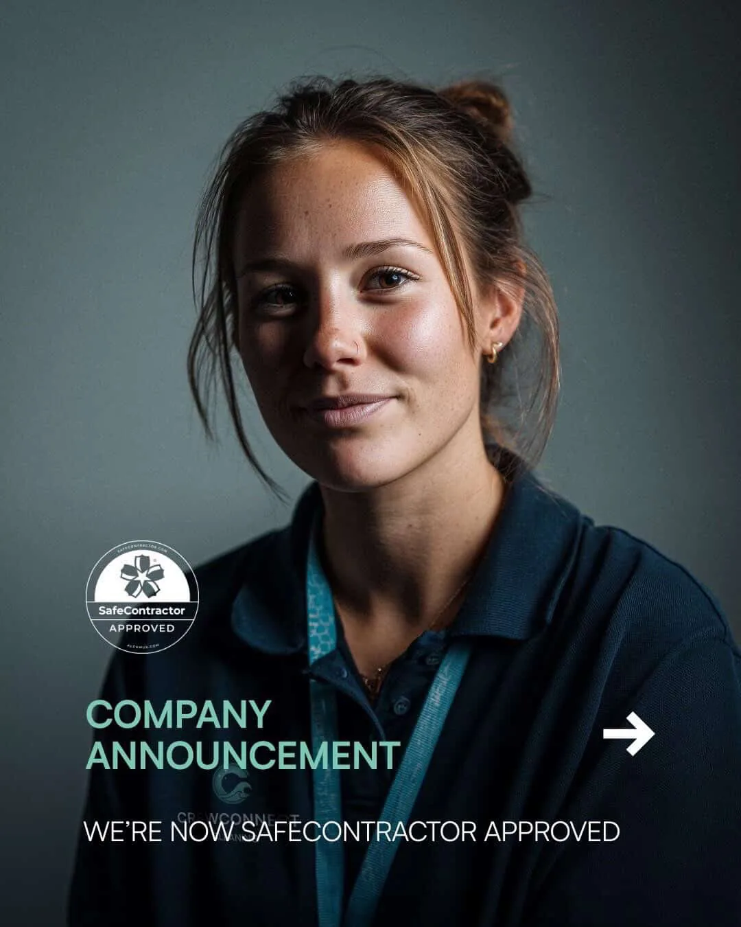 CrewConnect Cleaning company announcement graphic about SafeContractor approval